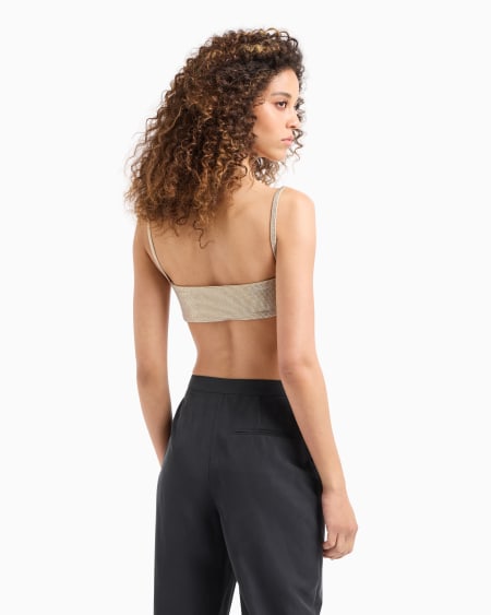 Armani Top Bandeau Con Tirantes Revestido De Strass
