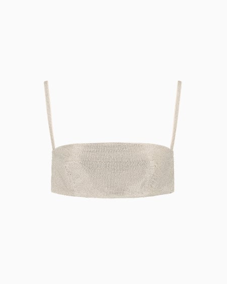Armani Top bandeau con tirantes revestido de strass