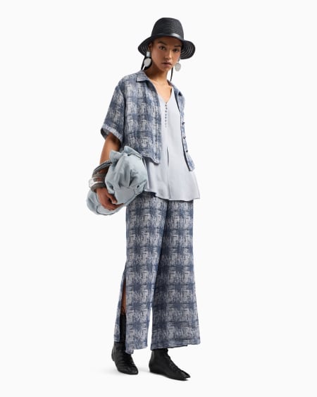 Armani Top Con Escote De Pico De Viscosa Texturizada