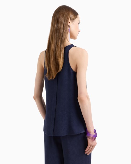 Armani Top Con Escote De Pico De Viscosa Texturizada