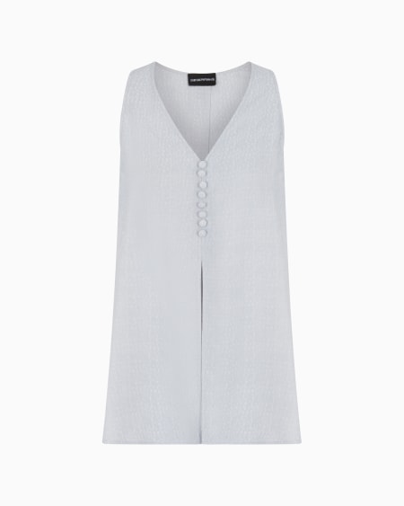 Armani Top con escote de pico de viscosa texturizada