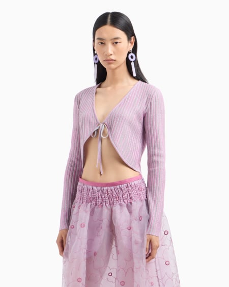 Armani Top Cruzado De Ottoman Con Elaboración En Tejido Jacquard