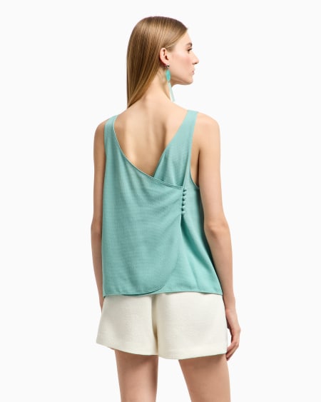 Armani Top De Crepé Fluido Con Botones En La Espalda Butterfly