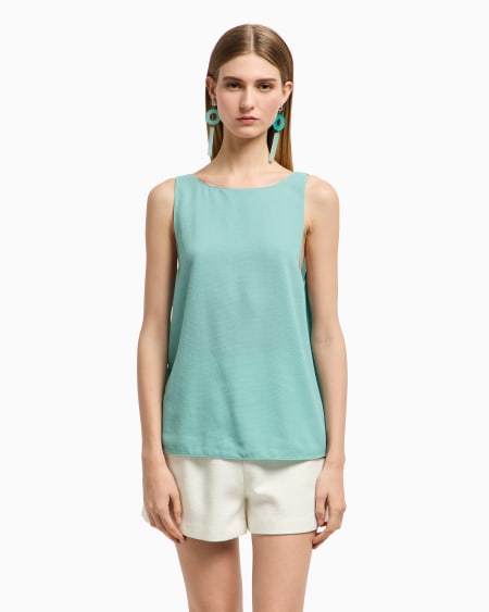 Armani Top De Crepé Fluido Con Botones En La Espalda Butterfly