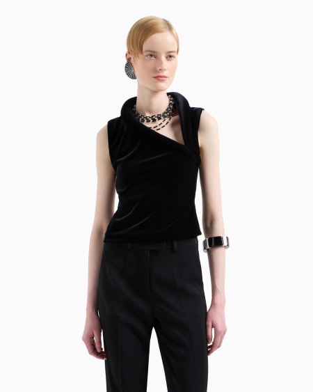 Armani Top En Punto De Chenilla Con Escote Asimétrico