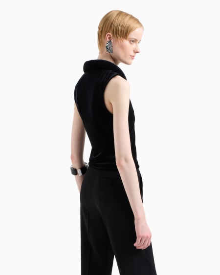 Armani Top En Punto De Chenilla Con Escote Asimétrico