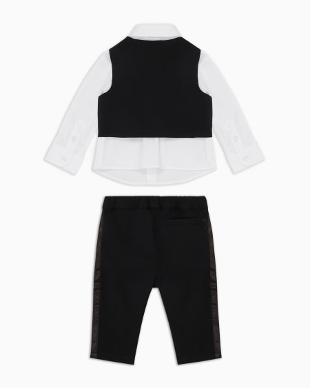 Armani Traje Compuesto Por Camisa Chaleco Y Pantalones De Lana Fría