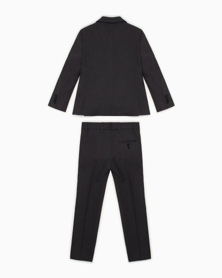 Armani Traje De Abotonadura Sencilla De Tejido De Lana Fría Virgen