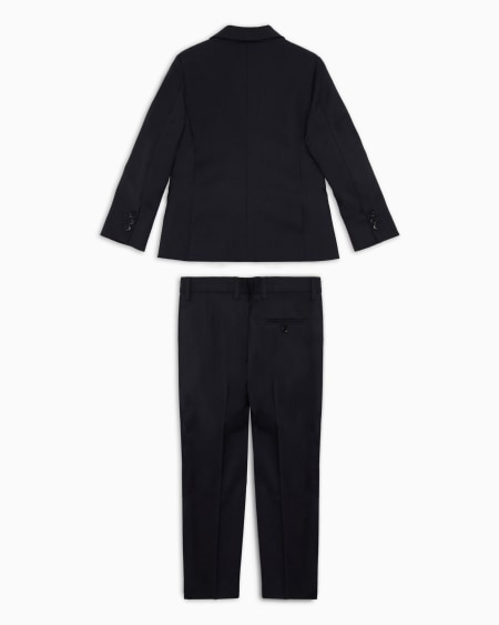 Armani Traje De Abotonadura Sencilla De Tejido De Lana Fría Virgen