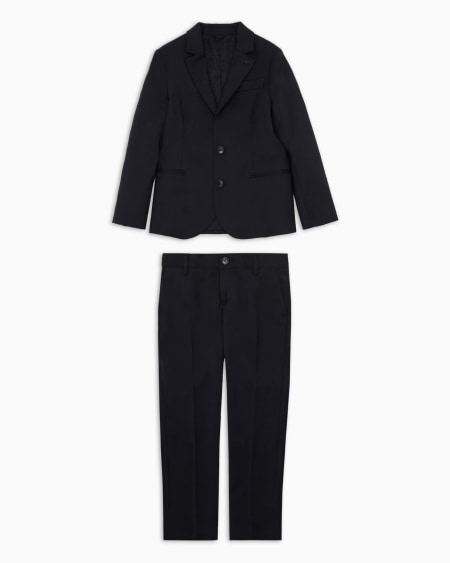 Armani Traje de abotonadura sencilla de tejido de lana fría virgen