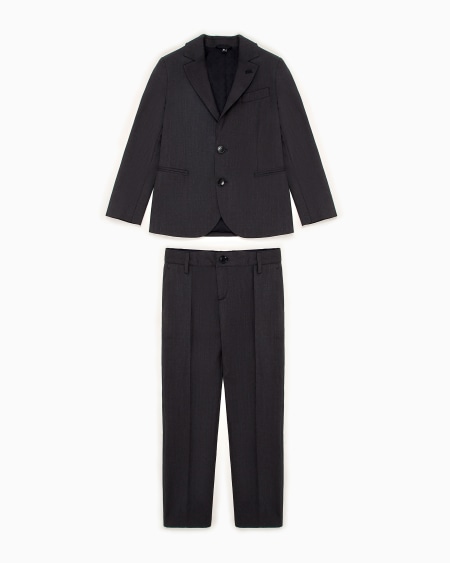 Armani Traje de abotonadura sencilla de tejido de lana fría virgen