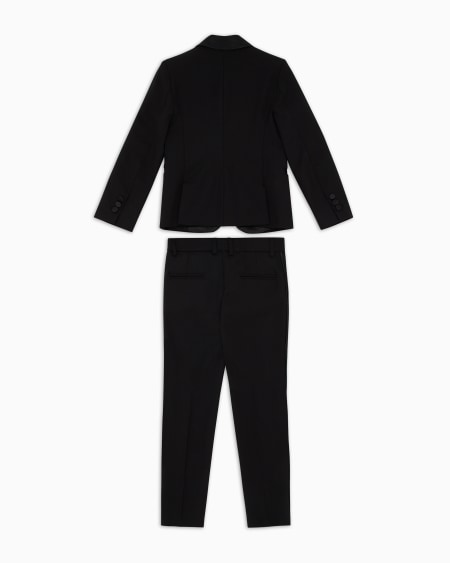 Armani Traje Esmoquin De Abotonadura Sencilla De Lana Fría Con Detalles De Satén