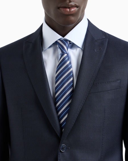 Armani Traje Regular Fit De Abotonadura Sencilla En Lana Fría Con Motivo Ojo De Perdiz