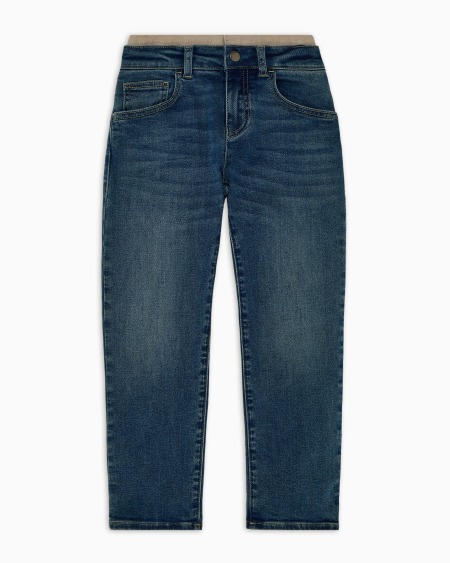 Armani Vaqueros de denim con banda elástica con logotipo