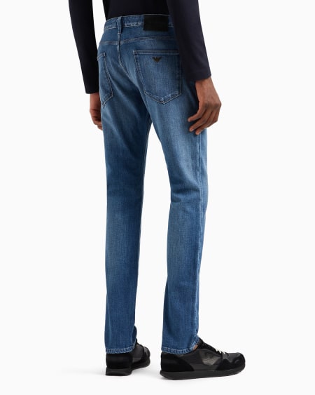 Armani Vaqueros J06 Slim Fit De Cómoda Sarga Denim Jaspeada De 10 onzas