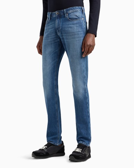 Armani Vaqueros J06 Slim Fit De Cómoda Sarga Denim Jaspeada De 10 onzas