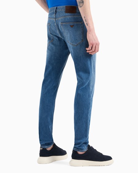Armani Vaqueros J06 Slim Fit De Cómodo Denim Lavado De 11 5 onzas