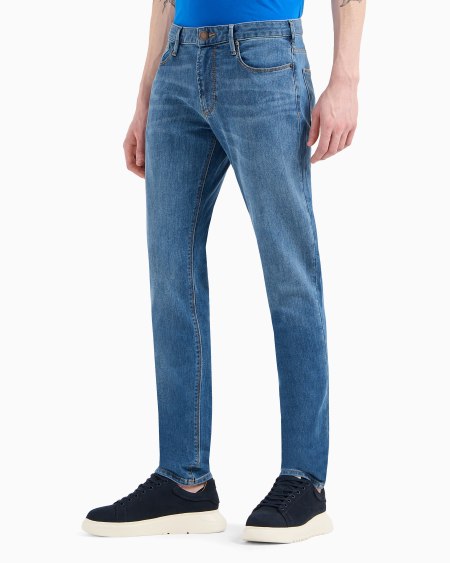 Armani Vaqueros J06 Slim Fit De Cómodo Denim Lavado De 11 5 onzas
