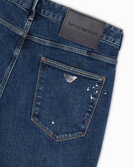 Armani Vaqueros J06 Slim Fit De Denim Con Manchas De Pintura