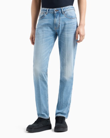 Armani Vaqueros J06 Slim Fit De Denim De 12 2 onzas Lavado A La Piedra Con Vetas