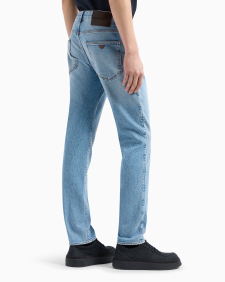 Armani Vaqueros J06 Slim Fit De Denim De 12 2 onzas Lavado A La Piedra Con Vetas