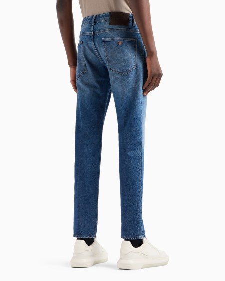 Armani Vaqueros J06 Slim Fit De Denim De 12 2 onzas Lavado A La Piedra Con Vetas