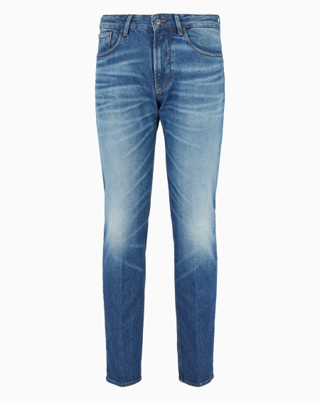 Armani Vaqueros J06 slim fit de denim de 12 2 onzas lavado a la piedra con vetas