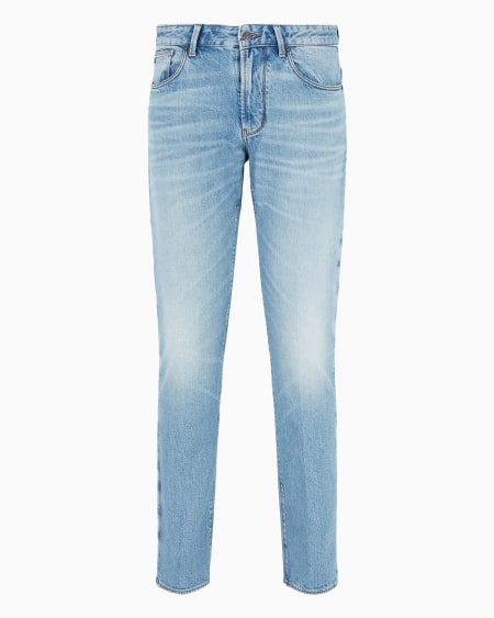 Armani Vaqueros J06 slim fit de denim de 12 2 onzas lavado a la piedra con vetas