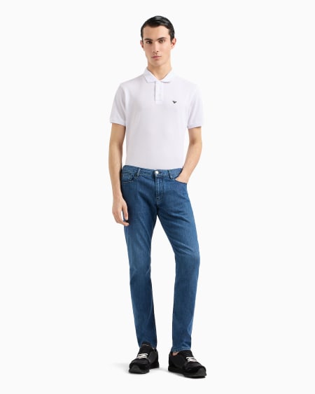 Armani Vaqueros J06 Slim Fit En Denim De 8 onzas Con Lavado Efecto Usado