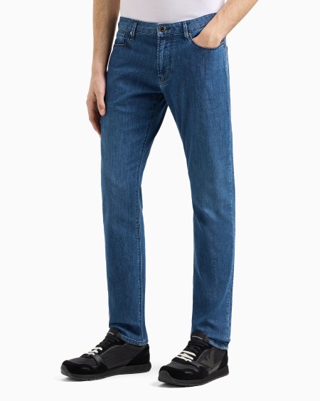 Armani Vaqueros J06 Slim Fit En Denim De 8 onzas Con Lavado Efecto Usado