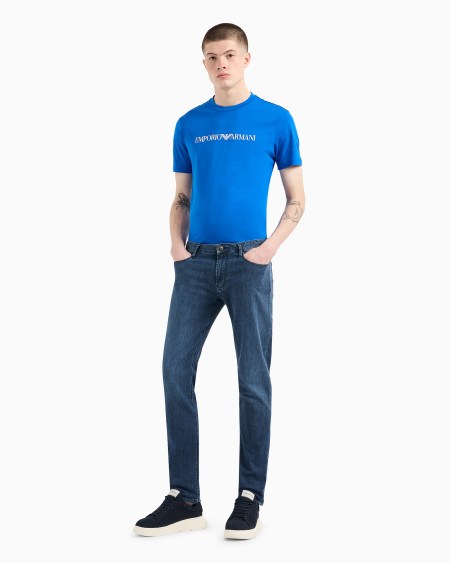 Armani Vaqueros J06 Slim Fit En Denim De 8 onzas Con Lavado Efecto Usado