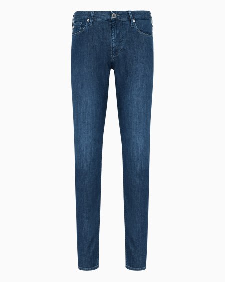 Armani Vaqueros J06 slim fit en denim de 8 onzas con lavado efecto usado