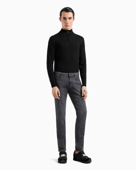 Armani Vaqueros J06 Slim Fit En Denim De 8 onzas Con Lavado Efecto Usado