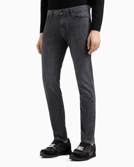 Armani Vaqueros J06 Slim Fit En Denim De 8 onzas Con Lavado Efecto Usado