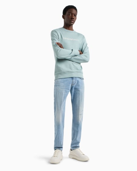 Armani Vaqueros J06 Slim Fit En Denim Elástico Con Lavado A La Piedra Y Roturas