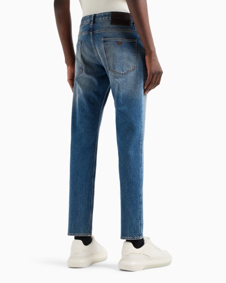 Armani Vaqueros J06 Slim Fit En Denim Elástico Con Lavado Aclarado Y Tratamiento Efecto Sucio