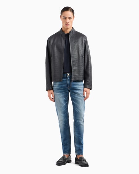 Armani Vaqueros J06 Slim Fit En Denim Lavado Con Líneas De Efecto Usado