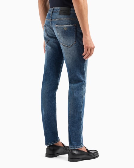 Armani Vaqueros J06 Slim Fit En Denim Lavado Con Líneas De Efecto Usado