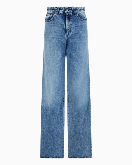 Armani Vaqueros J14 de cintura alta y pernera ancha de denim de aspecto vintage