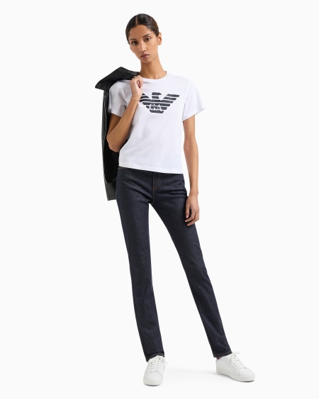 Armani Vaqueros J18 Con Cintura Alta Y Pernera Ceñida En Cómodo Denim Mercerizado