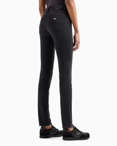 Armani Vaqueros J18 De Cintura Alta Y Pernera Ajustada En Cómodo Denim Lavado A La Piedra