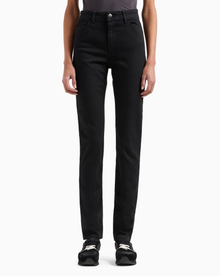 Armani Vaqueros J18 De Cintura Alta Y Pernera Ceñida En Denim Cómodo