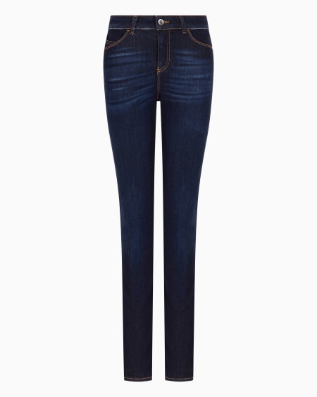Armani Vaqueros J18 de cintura alta y pernera ceñida en denim lavado de mezcla de lyocell