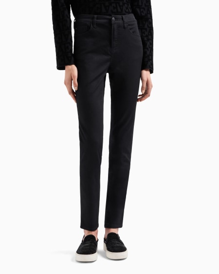 Armani Vaqueros J20 De Cintura Alta Y Pernera Superajustada En Denim Elástico