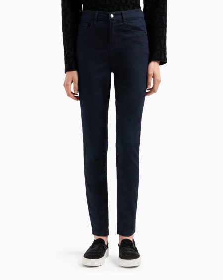 Armani Vaqueros J20 De Cintura Alta Y Pernera Superajustada En Denim Elástico