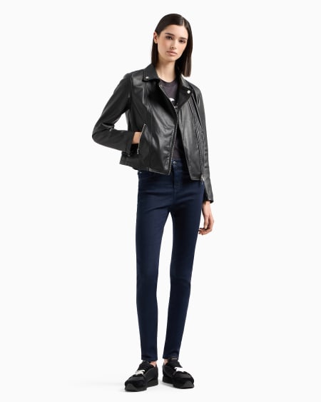 Armani Vaqueros J20 De Cintura Alta Y Pernera Superajustada En Denim De Lyocell