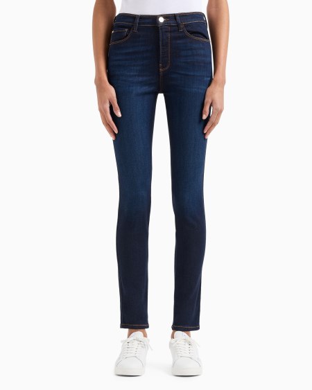Armani Vaqueros J20 De Cintura Alta Y Pernera Superajustada En Denim De Viscosa