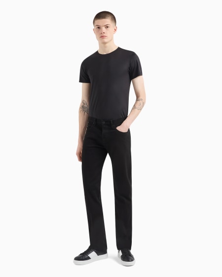 Armani Vaqueros J21 Regular Fit De Cómoda Sarga De Denim Lavado De 10 5 onzas