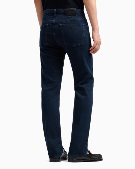 Armani Vaqueros J21 Regular Fit De Cómoda Sarga De Denim Lavado De 10 5 onzas