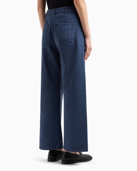 Armani Vaqueros J33 De Cintura Media Y Pernera Ancha Y Cropped De Bull Teñido En Prenda